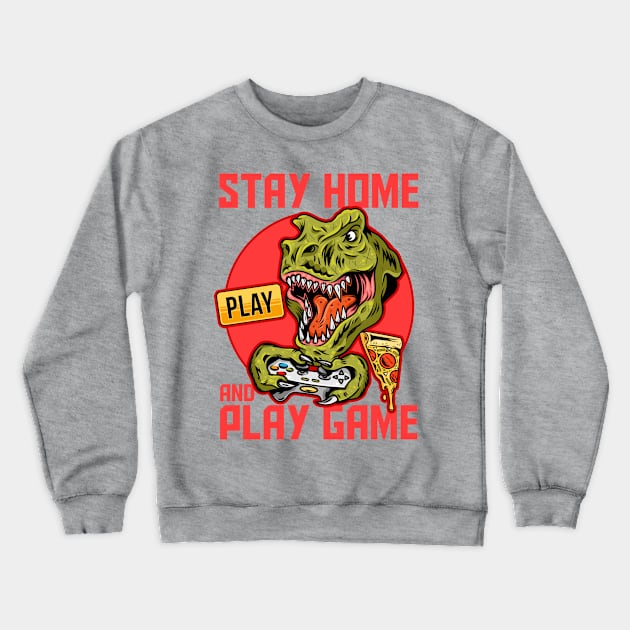 dino play games Crewneck Sweatshirt by Mako Design 